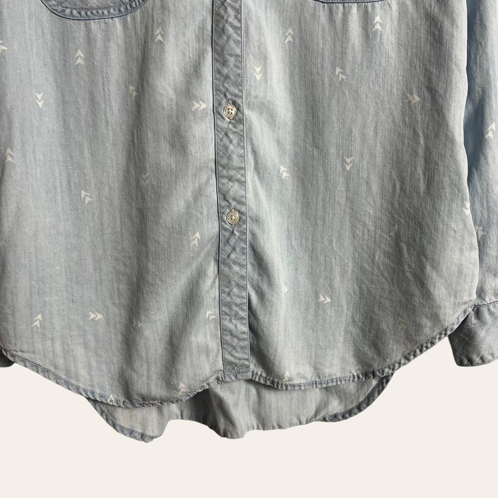 Rails Light Blue Chambray Arrow Long Sleeve Lyocell Button-Up Shirt Size Medium - Picture 7 of 10